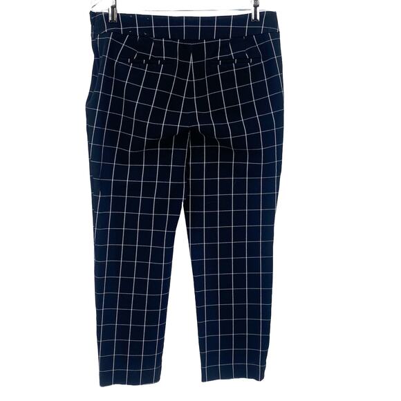 Talbot's Chatham Ankle Pant Black White Windowpane Plaid Size 8 - Picture 2 of 11